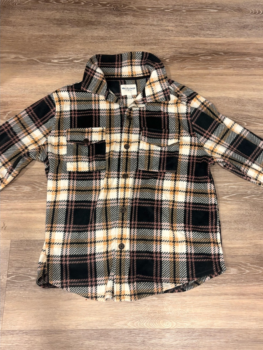Plaid shacket in Black & Brown Like New